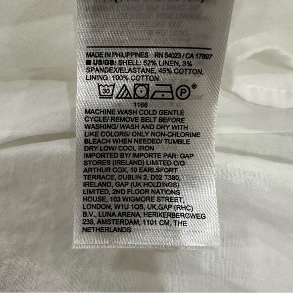 Banana Republic Off White Linen Cotton Belted Sleeveless Midi Dress Size 4 - Picture 11 of 13